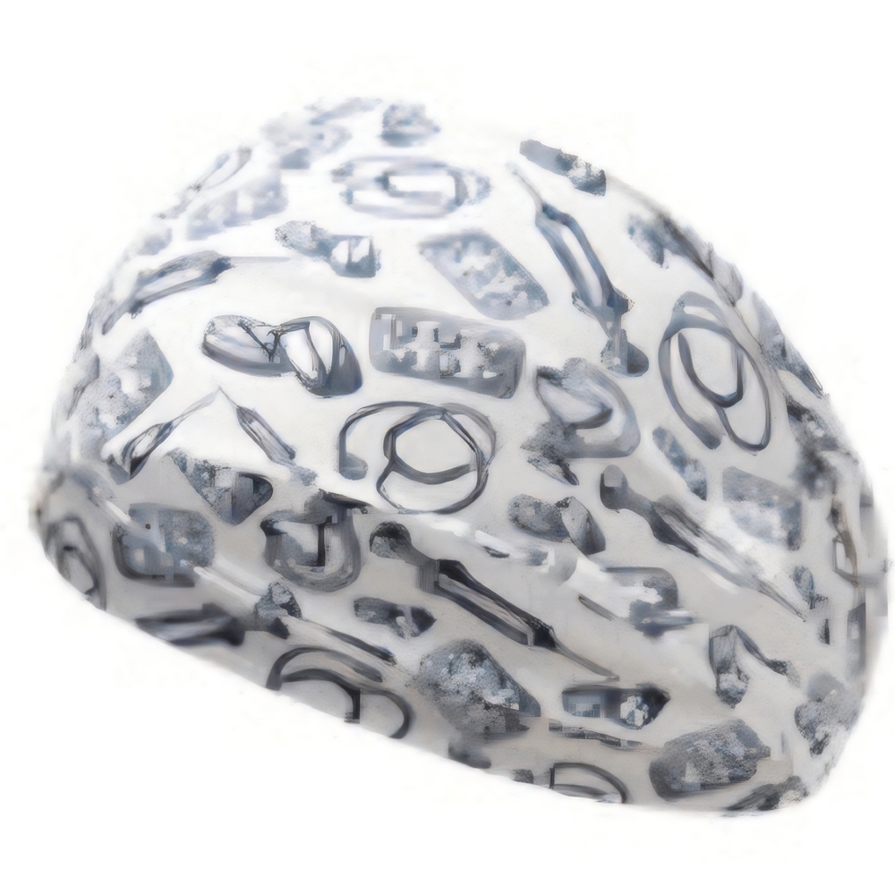 Stylish White and Gray Medical  Patterned Headband